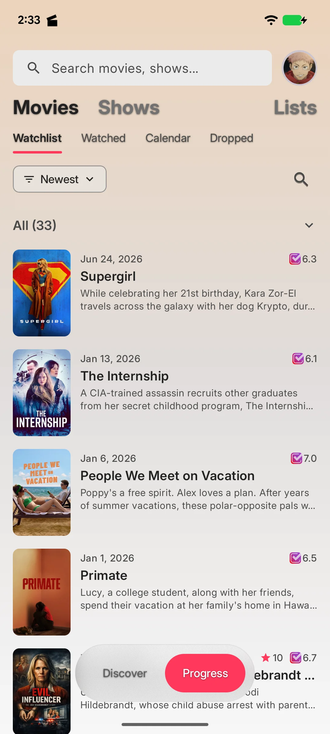 Movies watchlist